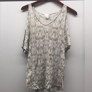 Ella Moss print cold shoulder top